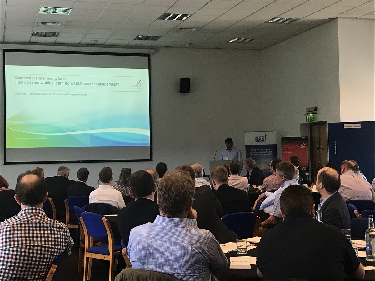 Following on from Elaine, Mike Allan, renewables and asset management lead from @xodus, with his presentation on ‘How can Renewables Learn from O&amp;G Asset Management?’