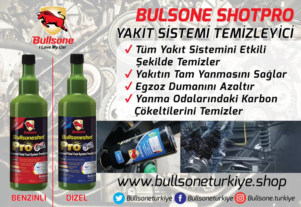 BullsoneTurkiye's tweet photo. Bullsone Shot PRO Geliştirilmiş Tüm Yakıt Sistemi Temizleyici
Göz Atmak İçin : https://t.co/TXWNSXUaC1 https://t.co/NBYqOUPO3H