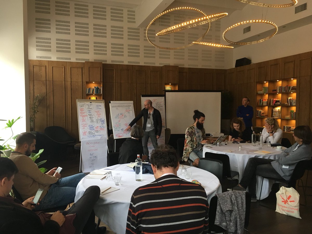 ElisabethDau1's tweet photo. Municipalism is hybriding radical, contestation, experimentation, participation and institutional cultures to fertilize democratic culture from the people, for and with the people Thank you #ECFChallenge for those 2 days on the table “municipalism and culture” https://t.co/Tu1PLfM0JP