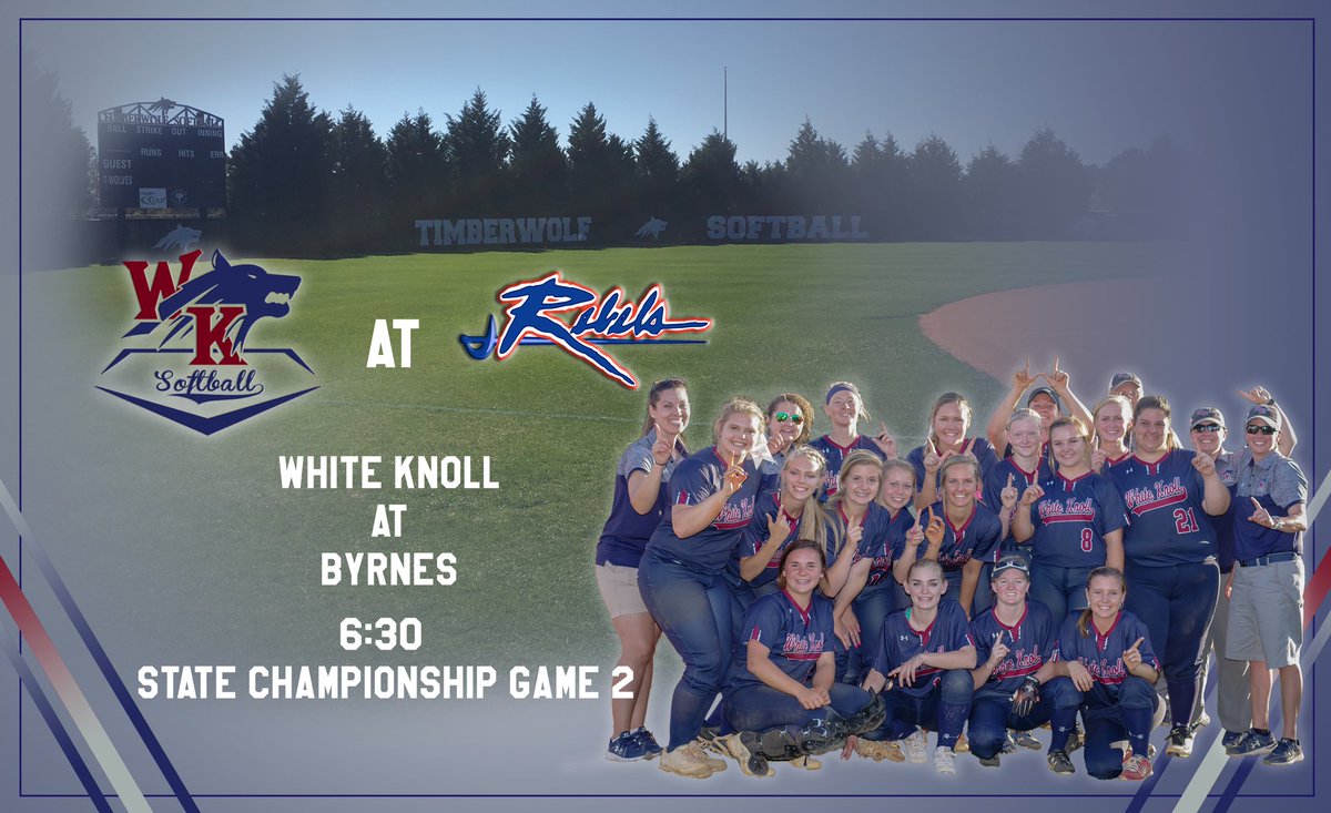 WKHSsoftball's tweet photo. Weather permitting, we’re making the trip to Byrnes for Game 2 of the State Championship series tonight. #round2state https://t.co/dYVswDJCcc