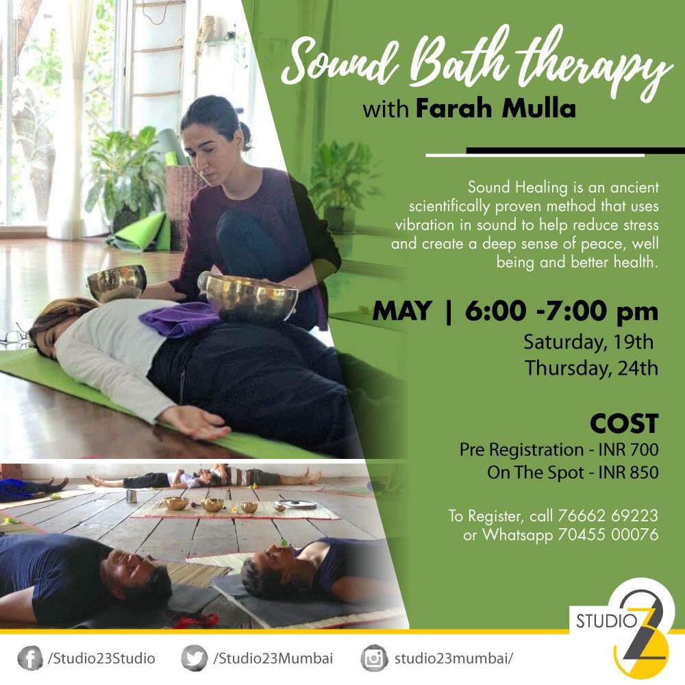 Studio23Mumbai's tweet photo. Create a deep sense of peace with Sound Bath Therapy 😇🙏
#soundbath #therapy #meditation #mumbai #studio23mumbai https://t.co/o18ce6EiLQ