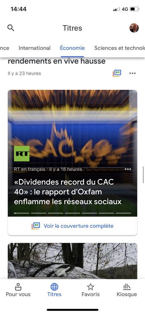benjaminferran's tweet photo. Le Figaro et Le Monde sont presque totalement absents du nouveau Google News, quand RT France y figure en bonne place. Les uns ont refusé d’être sur AMP, l’autre non. Google récompense un choix technologique, plutôt qu’une diversité éditoriale. https://t.co/moeWIg9tZE