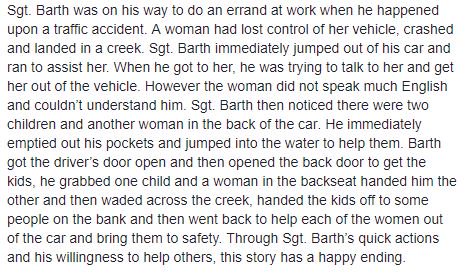 SGCountySheriff's tweet image. Sgt. Barth Saves The Day for One Family!
#Quickthinking #SgtBarthforthewin #Thankyou #WeAreProud #SCSO