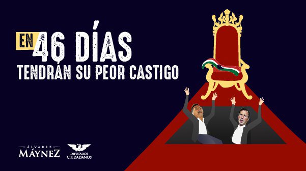 AlvarezMaynez's tweet photo. Un día menos para #ElFinDelPRI. https://t.co/vytClRH1xI