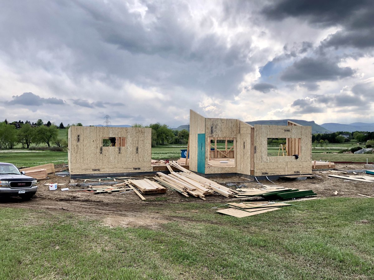 RevolveBuilt's tweet photo. Took 5 of us to stand up the stair tower #revolve #revolvebuilt #revolvedesignbuild #designbuild #customhome #newbuild #farmhouse #modernfarmhouse https://t.co/rJkUO7usFT