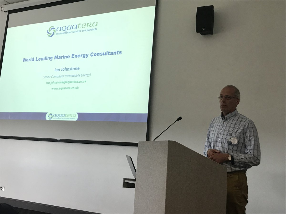 Ian Johnston of @AquateraLtd Presenting a case study at <a href="/NSRI_Subsea/">NSRI</a> wave and Tidal MasterminingTM workshop.