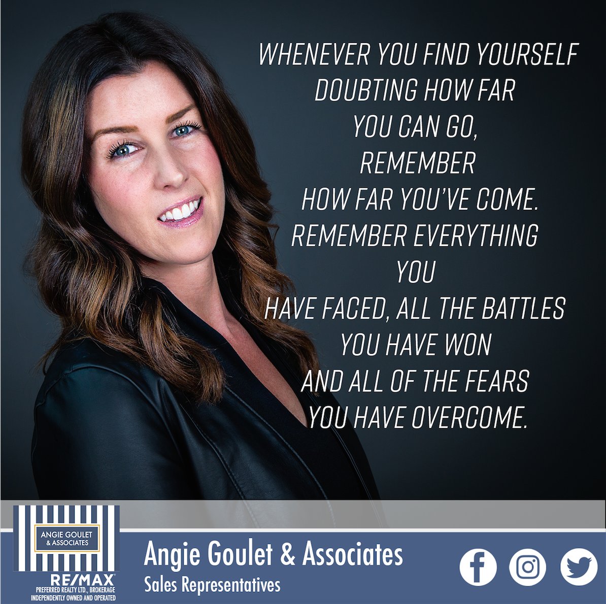 AngieAssociates's tweet photo. This week's #wisdomwednesday comes from Julie! What are some of your favourite quotes?
Let us know in the comments to be entered into our iPad Pro #giveaway!
#angiegouletandassociates #realestatewindsor #yqgthisplaceisamazing #realestate #movetowindsor https://t.co/mfL43iCHQZ