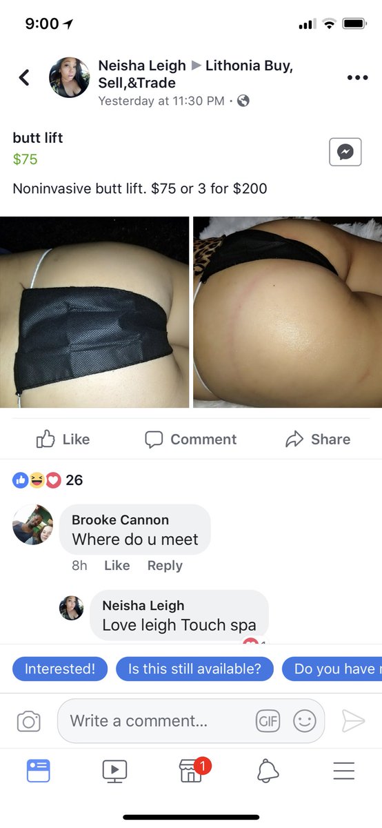 Are you tired of having a flat butt with no definition??? Then boy do I have a treat for you. Just got check out the Lithonia Buy Sell Trade page! Only $75!! Or you can lift 3 butts for $200