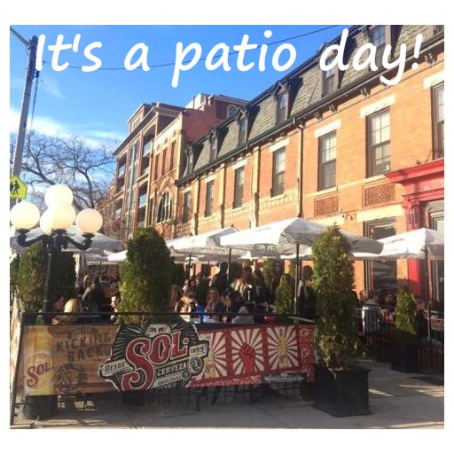 Lets get to a #Patio before the #VictoriaDay #longweekend!!  <a href="/WhatABagelON/">What A Bagel</a> <a href="/CutiePieCo/">cutie_pie.co</a> <a href="/bistrojules/">Jules Bistro</a> <a href="/PeterPanBistro/">Peter Pan</a> <a href="/barhopbar/">Bar Hop</a> <a href="/QueenMotherCafe/">QueenMotherCafe</a> <a href="/milestonesca/">Milestones Grill + Bar</a> <a href="/RivoliToronto/">Rivoli</a> <a href="/Fusaros/">Fusaro's</a> <a href="/parcae348/">Parcae Toronto</a>