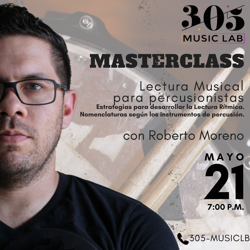 305MusicLab's tweet photo. Si eres percusionista y quieres perfeccionar tu técnica con una #MasterClass a cargo de @robertoconga el #21MAY tienes una cita en #305MusicLab ¡Te esperamos! https://t.co/lTxG0y17tY