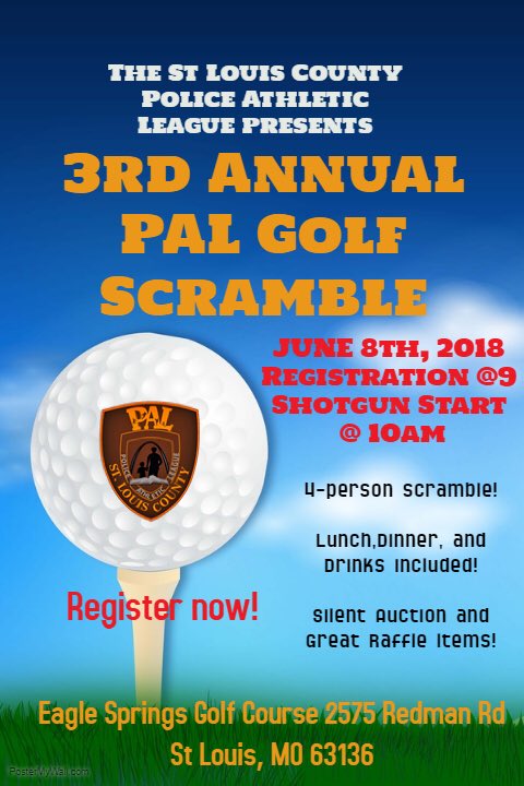 StLouisCoPAL1's tweet photo. You’ve been putting it off. Register your scramble team today! https://t.co/Km4SQP8imM