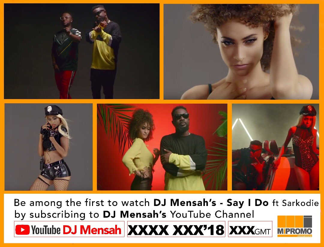 DJMENSAH1's tweet photo. Exclusive #SayIDo video premiere this Friday 18/5/2018 with @djmensah ft @sarkodie prod by @kuvie_ & Directed by @yawskyface @GhanaMusic
#UntouchableMusiz #MusicVideo #DjMensah #Untouchablez #SayIDoVideo https://t.co/g6GEhy5QPV
