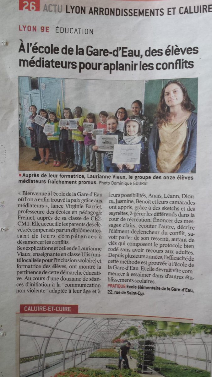 _Virgob_'s tweet photo. Dans @Le_Progres  les médiateurs fraîchement promus ! #médiateurs #cnv #icem34 #icem69 #icem https://t.co/RCcv3kgEaR