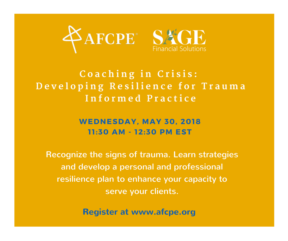 AFCPE's tweet photo. "It is critical to recognize the signs of stress, &amp; have a resilience plan in place so that this stress does not take such a toll that diminishes interest, motivation, &amp; satisfaction in the work." #AFCPE #ValueofanAFC #ValueofanFFC https://t.co/RnAI2qEZNx