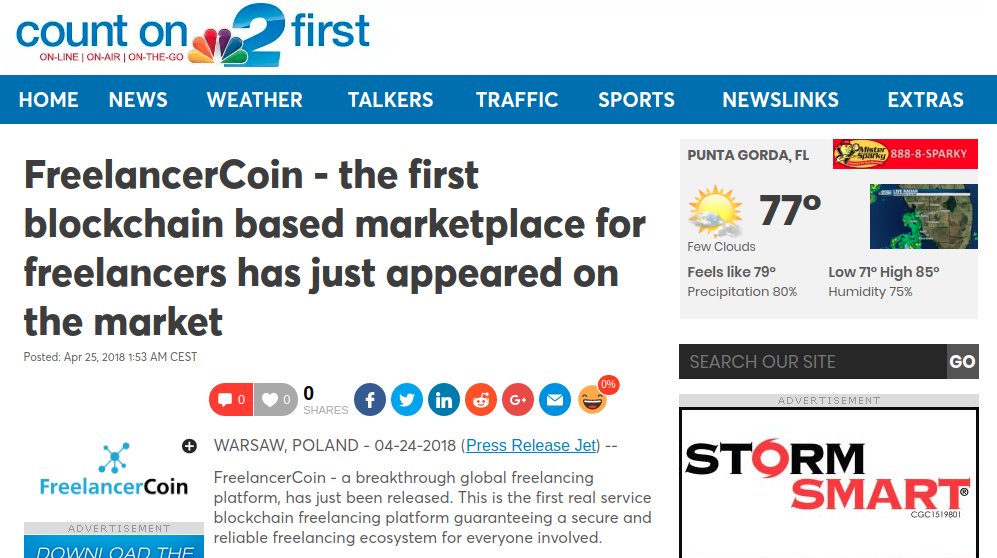 freelancercoin_'s tweet photo. FreelancerCoin is introduced on the NBC2 news! We will be announcing FreelancerCoin engagement programs tomorrow. Stay tuned! - https://t.co/zN5ZaORHJe #bounty #freelancer #freelancing #freelancercoin #fellowship #referral #freelance https://t.co/EtNIydMAlZ