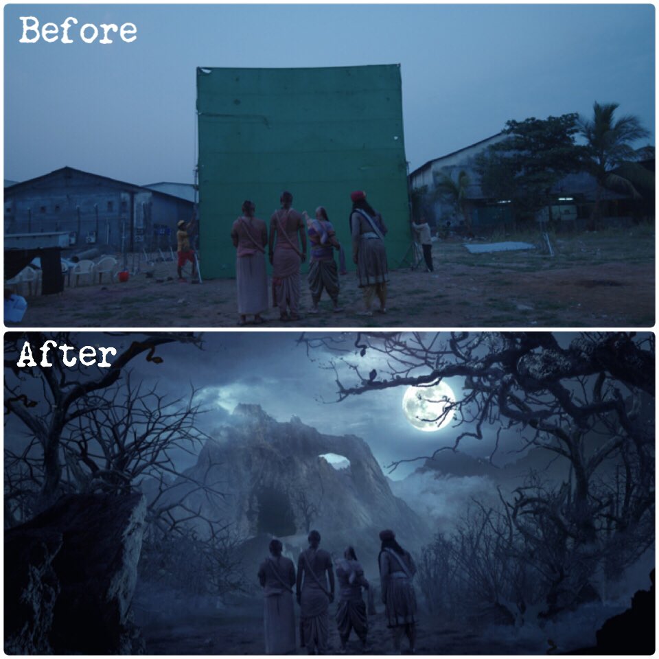 At Contiloe we have an amazing team of talented VFX artists who work hard on giving the right kind of effects to each scene. Here’s a before and after image from our show Tenali Rama.
Watch Tenali Rama Monday to Friday on Sab Tv at 8:00pm