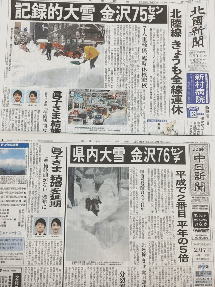 kelog21's tweet photo. 豪雪で福井が麻痺し我々の商店が経済制裁状態にあった時、世間は五輪に夢中だった事を覚えているぞ。 #Pyongyang2018 https://t.co/yfbsQXnVMR
