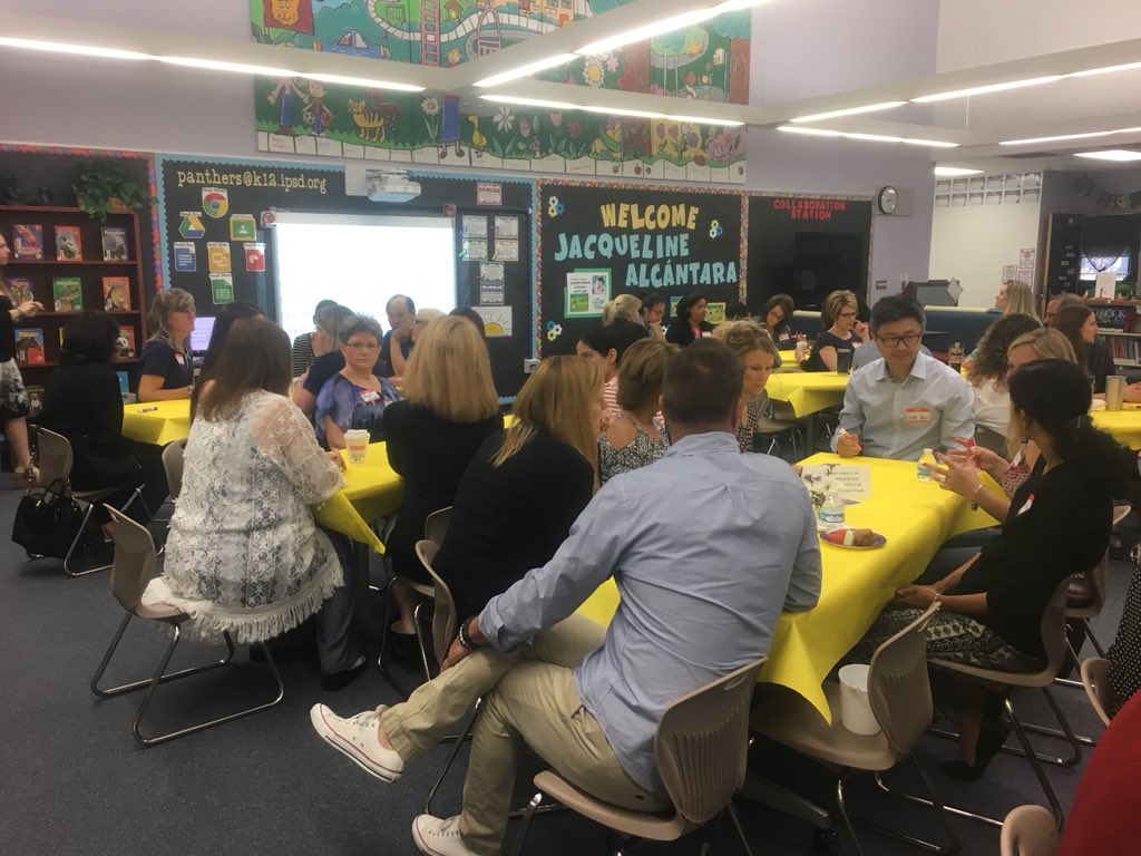 Peterson’s First World Cafe!! Great conversations about family engagement and equitable education. #FutureReady204