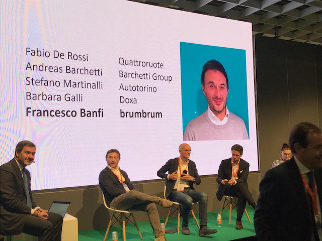 brumbrumSpA's tweet photo. Francesco Banfi ospite all'evento @automotivedday, per parlare di brumbrum alla tavola rotonda dal titolo DEALERSHIP DEL FUTURO: I NUOVI ORIZZONTI DELLA DISTRIBUZIONE AUTOMOBILISTICA. 
#brumbrum #dealerday #ADD2018 #automotivedealerday https://t.co/Z9TNZ7QsB2