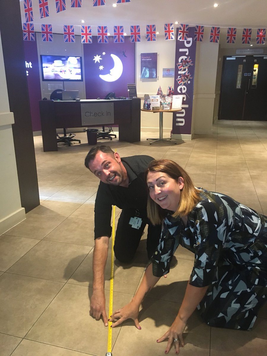 Here’s Ops Manager Andrew Beck &amp; Area Manager Vicky Hutchins measuring 15/5ft at Hudds North. #fifteenfive #mostloved #no1opsteam <a href="/AndyFr4ncis/">AndyFr4ncis</a> @WYBorn_Bred <a href="/SDEBDD/">simon ewins</a>  <a href="/hutch1979/">vicky hutchins</a>