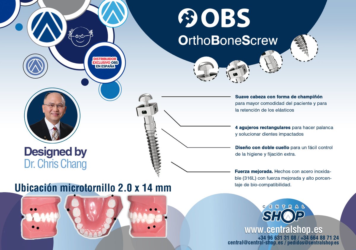 OrthoLab_es's tweet photo. Aprende un poquito más del Dr. Chris Chang y sus microtornillos OBS con este artículo recién publicado, https://t.co/MeJUEYekOB 
Recuerda que nuestra central de compras es la distribuidora exclusiva de su material y puedes comprarlo en https://t.co/uOTd50rIsQ #microtornillos https://t.co/N6sZ5y0YRC