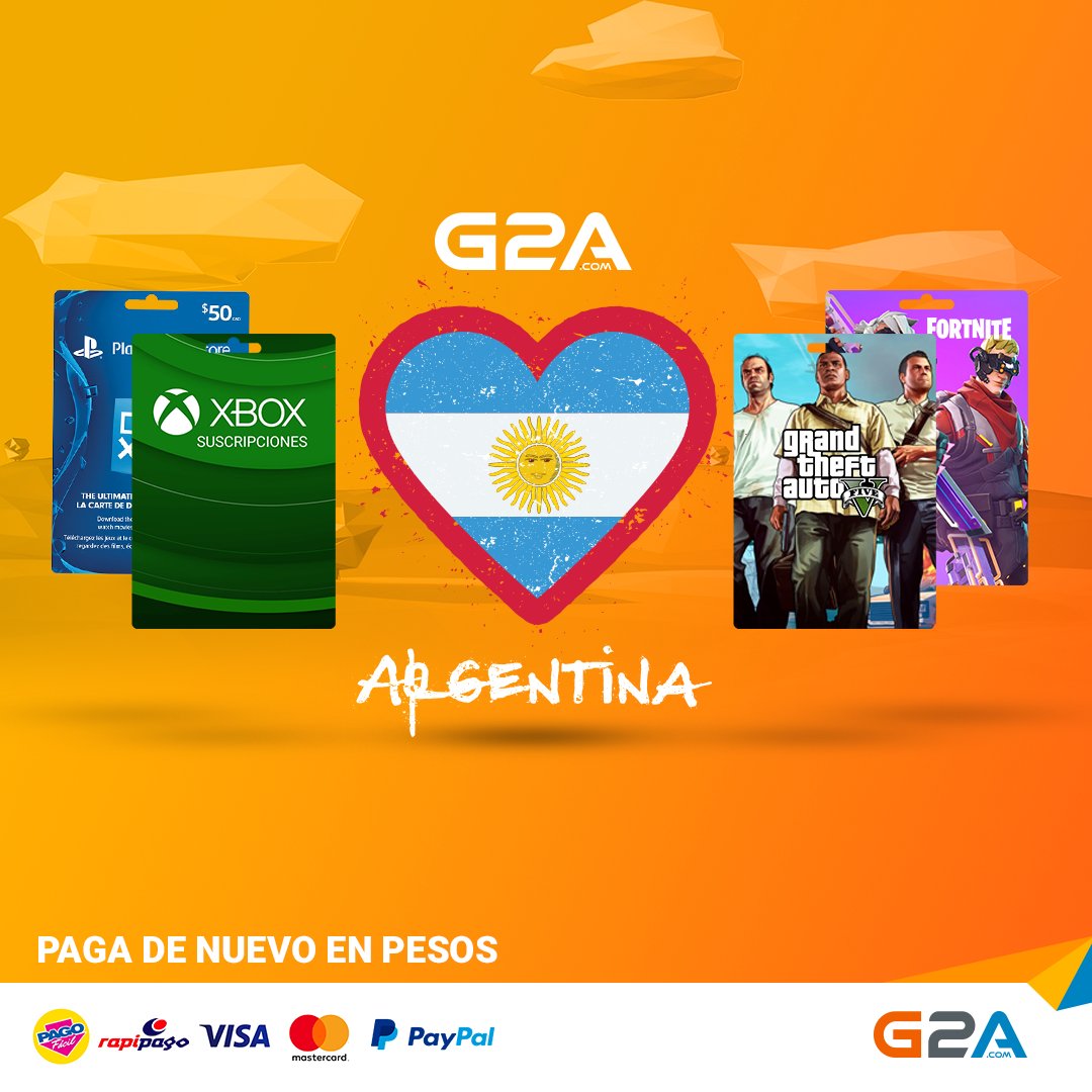 G2A_ES's tweet photo. ¡Ya se puede pagar de nuevo con #Rapipago, #Pago_Fácil o tarjetas locales en Argentina con bajas comisiones! 🇦🇷

➡ https://t.co/Rz0FsJJqqu https://t.co/Zii8iOussK