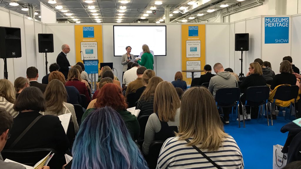 Standing room only at @MandHShow! Lots of interest in futureproofing museum & heritage venues, with 3 excellent presentations from @MHMinsight, @GreenwichHC and @StNeotsMuseum #MandHShow18