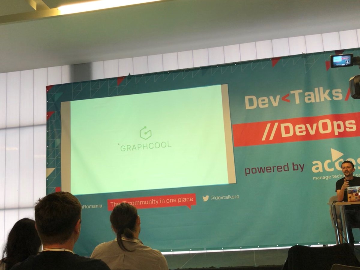 florincoros's tweet photo. Getting a good overview of the magical #GraphQL & #graphcool by @alexnmoldovan at #DevTalks. Looks like, the graphcool is the shit! https://t.co/548IiJzla5