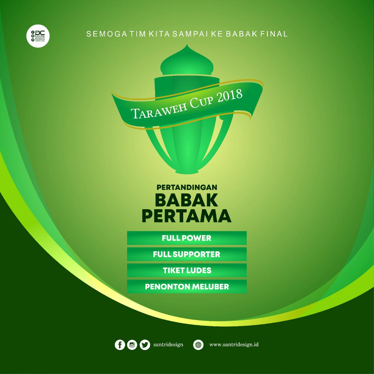 Alhamdulillah hari pertama #Tarawih babak 1 telah usai. Tetap semangat. Dan inilah ciri2 taraweh cup 2018 itu 😁