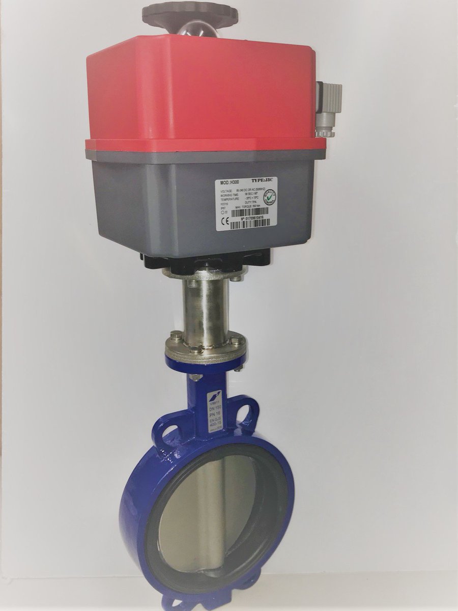 Electrically actuated 6" butterfly valve with a 100mm stem extension shipping today for a customer #electric #actuatedvalves #butterflyvalve #electricactuator