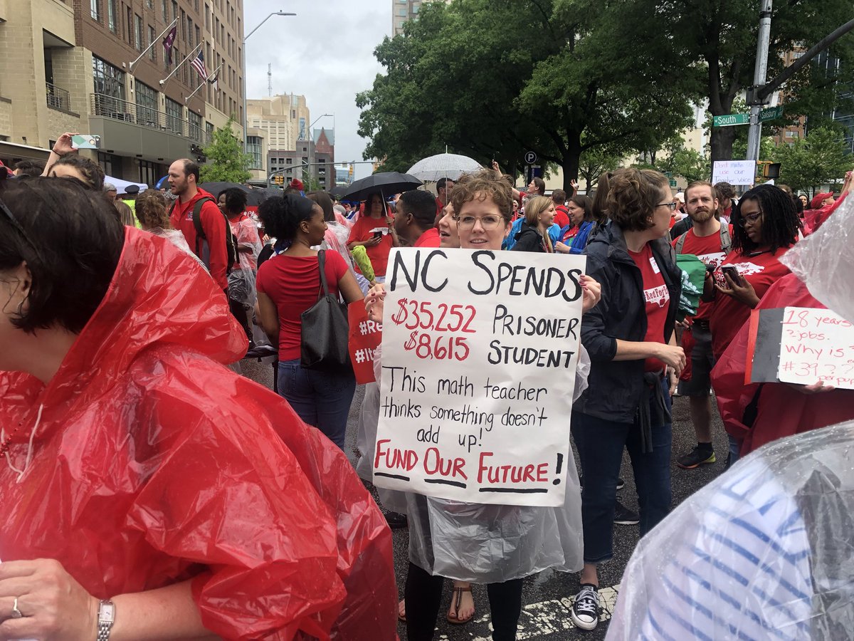 barntwn's tweet photo. A sampling of signs #redfored #redforednc #NCTeacherRally @NewsandRecord https://t.co/iWsWflRl6o