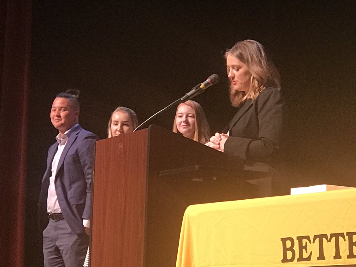 BettHighSchool's tweet photo. Royal Neighbors Making A Difference and Life Enrichment Scholarships presented to Grace McGee, Alyssa Goeth and Mason Chin. #bettpride https://t.co/G4hehecna0