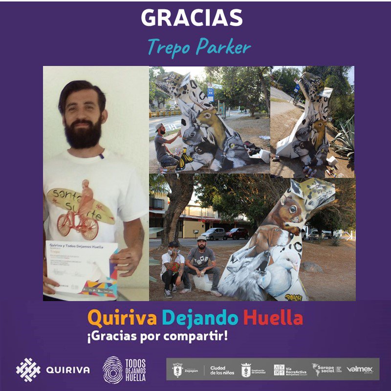 Proyectoquiriva's tweet photo. Increible cómo Trepo Parker logra plasmar  en una sola pieza a cada una de las esculturas de @TodosDejamosHuellla.  En esta obra transmite la fuerza de la unión y el poder de las ganas.  Gracias @trepoparker por ser parte de @Proyectoquiriva https://t.co/FYTXhl6TcQ