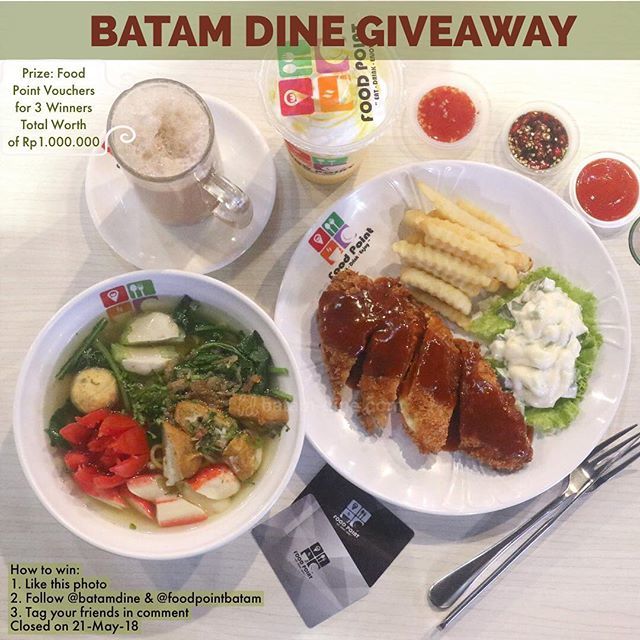 BatamDine's tweet photo. BATAM DINE GIVEAWAY!
•
Yuk menangin hadiah giveaway FOOD POINT BATAM yang super menarik ini 😋👍🏻
•
Pemenang 1 mendapatkan Kartu Voucher Food Point Batam senilai Rp500.000
•
Pemenang 2 mendapatkan Kartu Voucher Food Point Batam senilai Rp300.000
•
… https://t.co/C9LAe2SENc https://t.co/dQM1h5HNlA
