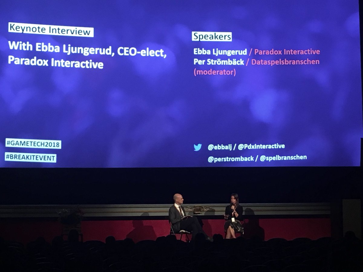 breakit_se's tweet photo. Ebba Ljungerud gör sitt första publika framträdande på #Gametech2018 om sin nya roll som vd för @PdxInteractive och framtiden för speljätten #breakitevent @ebbalj https://t.co/w3sUASU8qi