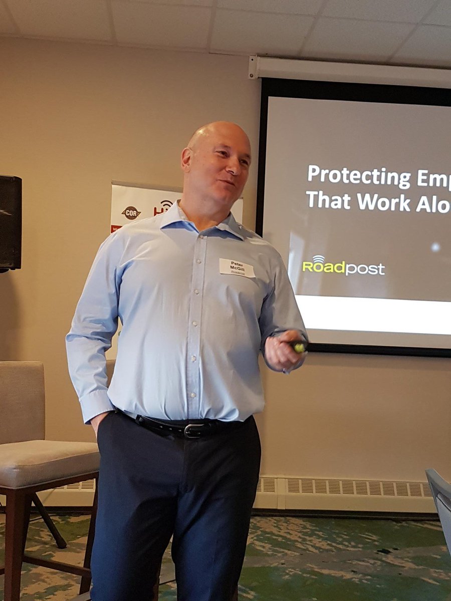 To finish off the morning, Peter McGill, Sales Manager from <a href="/roadpost/">Roadpost</a> discussed the "Lone Worker" solutions with several innovative products to keep people safe.