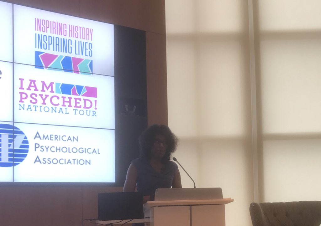 Dr. Shari Miles-Cohen (Sr. Director of the @APA Women’s Programs Office) opens the proceedings by thanking the attendees, partners, and staff #IamPsyched #IamPsychedtour