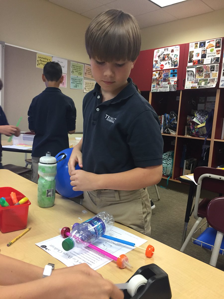 Our class loves STEAM!  #balloon car design challenge <a href="/trinityatl/">Trinity School</a> <a href="/trinity_science/">TrinitySchoolScience</a> @GilbertHallib4