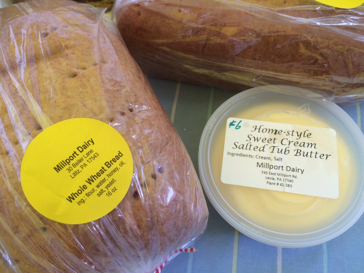 MillportDairy's tweet photo. Our super-premium #GrassFed #SpringButter at Wednesday's Dag Hammarskjold Plaza @NYCGreenmarkets. Pair with #NYC's best Whole Wheat Bread! https://t.co/X18k0NXUxT