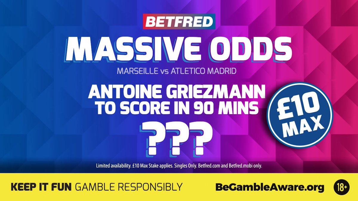 Betfred's tweet photo. ๐ฅ COMING SOON ๐ฅ
๐ค #MassiveOdds
Join us at 6pm for the BOOST ๐
#UELFinal #EuropaLeague https://t.co/q9h7K0QZUq