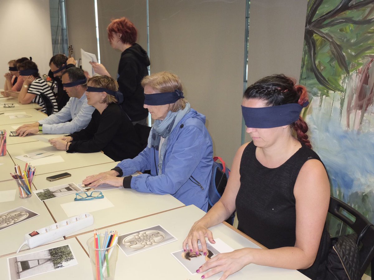 ahsaeddatsur's tweet photo. #ArtNationalGalery #Vilnius #Lithuania. Exploring our senses. How we can feel the are without our sight. #MagneMathIcts #ErasmusPlus https://t.co/XceY3qHhed