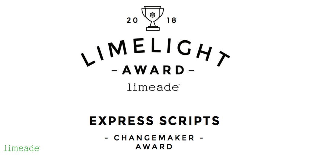 ShawnO_TA_Cigna's tweet photo. Very proud to be awarded the 2018 Limelight Changemaker Award! Thank you, @Limeade for recognizing the steps we’ve taken to improve employee well-being and engagement! #expressrx https://t.co/zC7KTQ5rIR https://t.co/obeJ0teR45