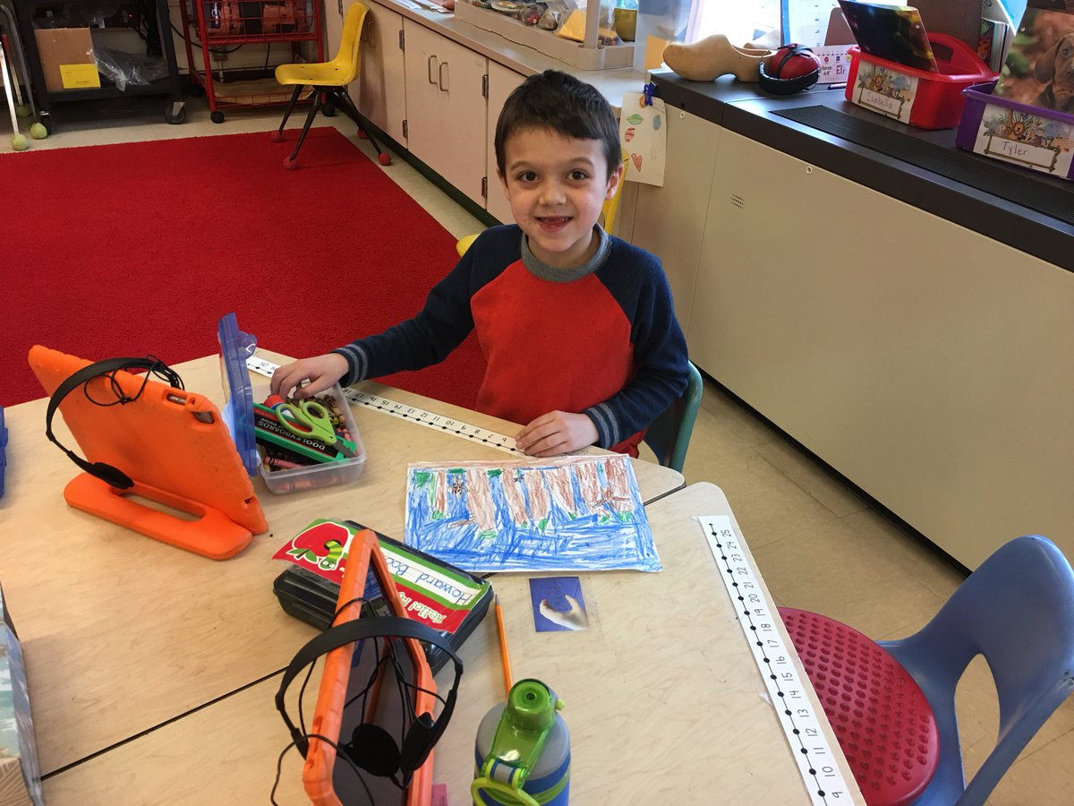 MJBall64's tweet photo. Making connections with Social Studies and art!  Just look at that smile! https://t.co/s6rTHKCpZe