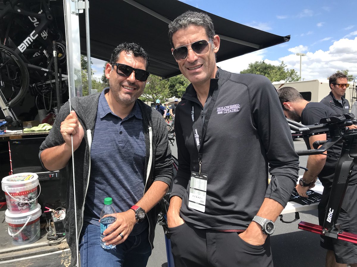 The Hincapie brothers are here to cheer the team on! #wheninrhone #AmgenTOC