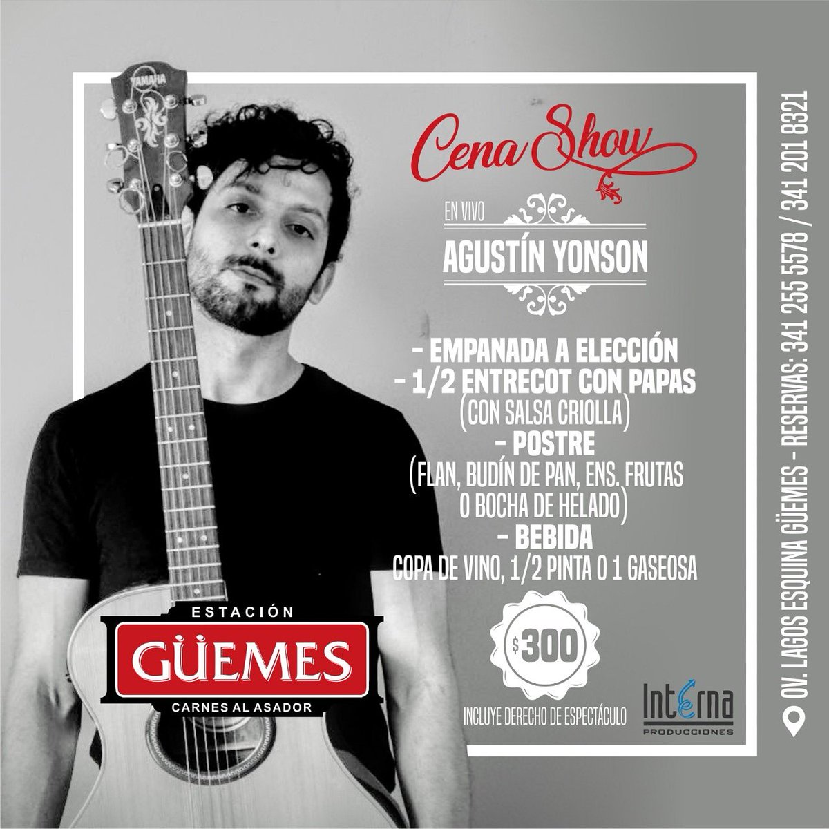 Este viernes en @estacionguemes voy a estar haciendo un tributo al #RockNacional (Charly, Fito, Cerati, Calamaro, Los Pericos, y varios más). Hagan las reservas que quedan pocos lugares!!! Es una producción bien fina de #InternaProducciones!! Los espero