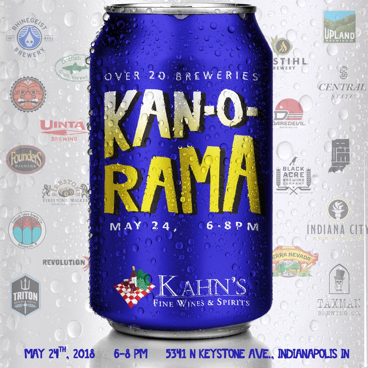 Our Biggest Canned Beer Event of the year is next Thursday! - Over 20 Breweries. You don't want to miss this. Stop by Kahn's 6-8 PM May 24th for Kan-O-Rama. #cannedbeer #drinkIndy #indianacraftbeer #craftbrew