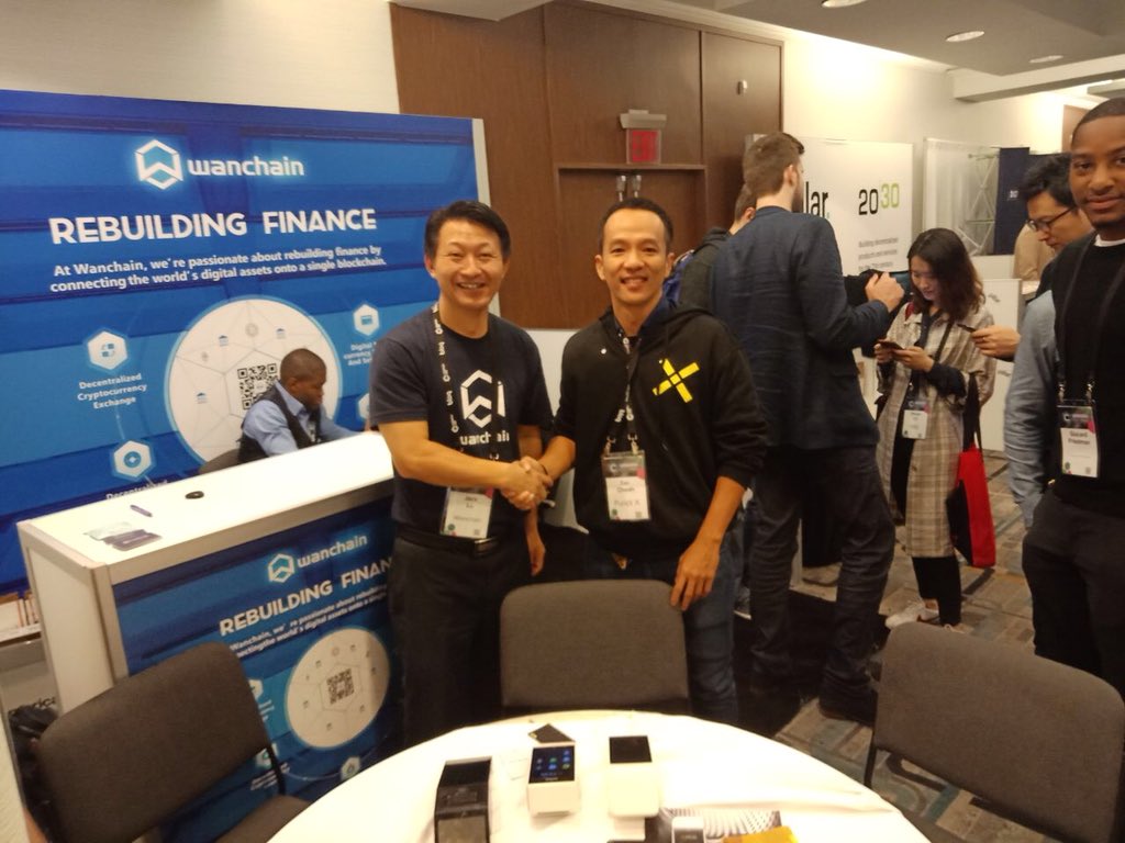 wanchain_org's tweet photo. We are very pleased to announce a partnership with Pundi X (@PundiXLabs). Jack had a productive meeting at #Consensus2018 today with Zac. We look forward to announcing more details in the near future. https://t.co/fkrzsbo7ZN