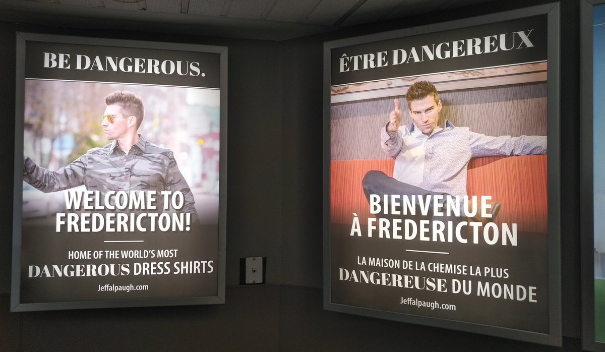 BrianTMacdonald's tweet photo. Great to see @JAlpaughCustom branding #Fredericton as the home of the World's Most Dangerous Dress Shirts! #gettingdangerous https://t.co/F4PvzSasFs