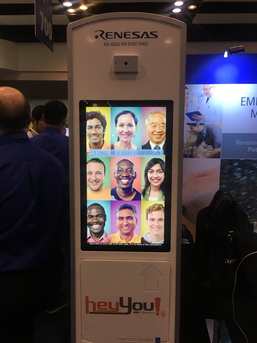 qtproject's tweet image. Custom ads for different faces using artificial intelligence by Renesas and shown using a Qt GUI #builtwithqt #IoTWorld Santa Clara Visit the Renesas booth for more detail @RenesasAmerica #IoTDev