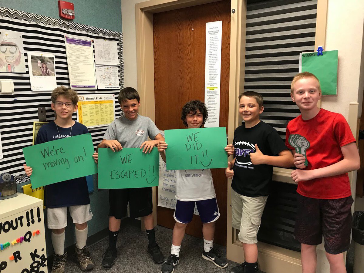 reddingschool's tweet photo. 5th grade students have thoroughly enjoyed their Escape Room activity in Mrs. Musgrave's ELA class today. #ReddingRocks #StingersUp #Soaring2Excellence https://t.co/rgZ0h3tcRn